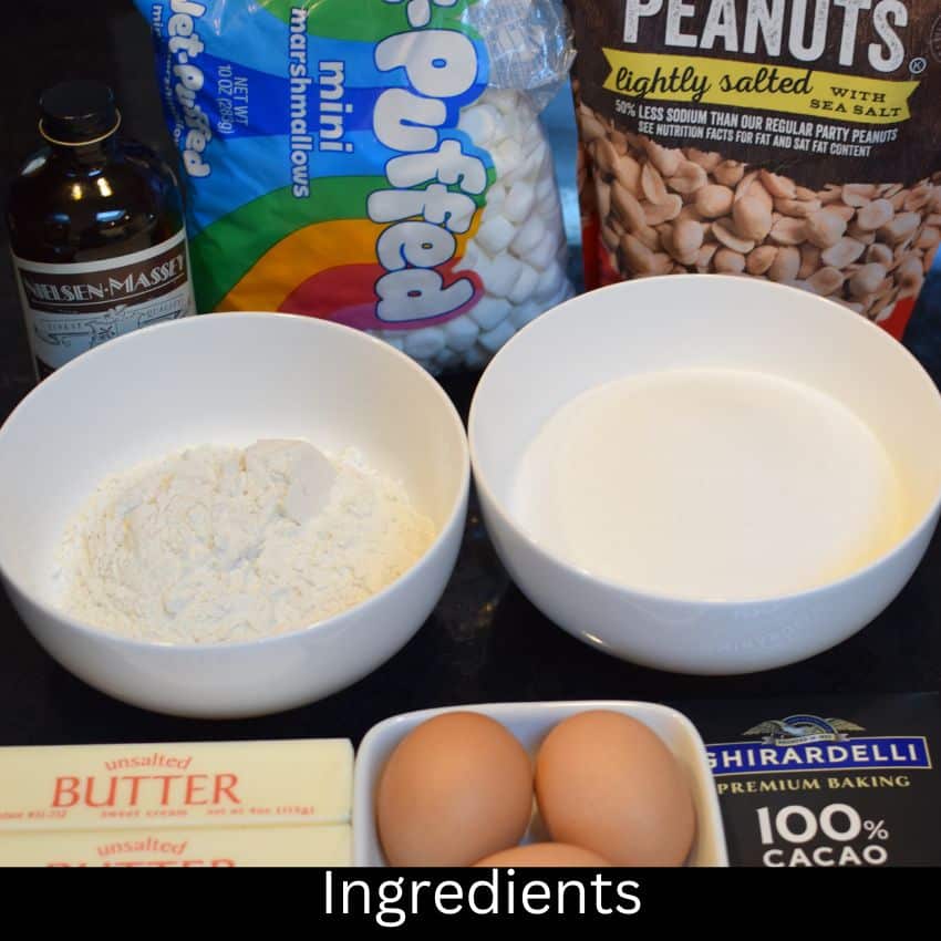 Frosted Rocky Road Brownies Ingredients