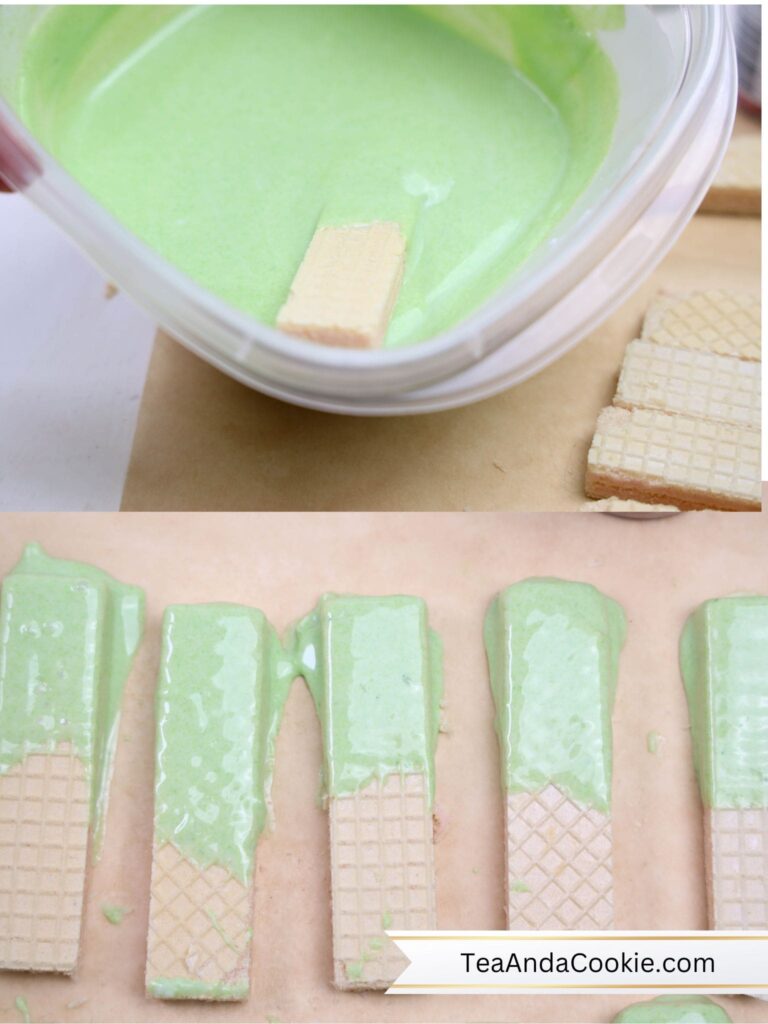 Grinch Wafer Cookies Steps to Make