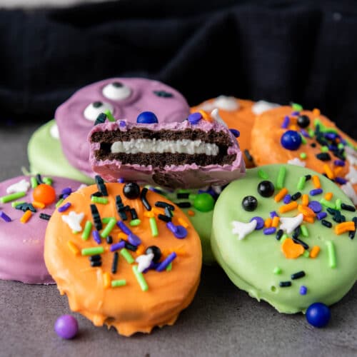 Halloween Candy Coated Oreos