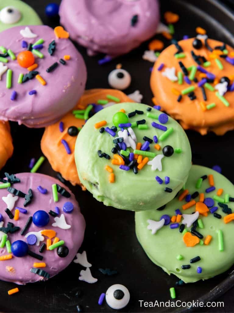 Halloween Candy Coated Oreos