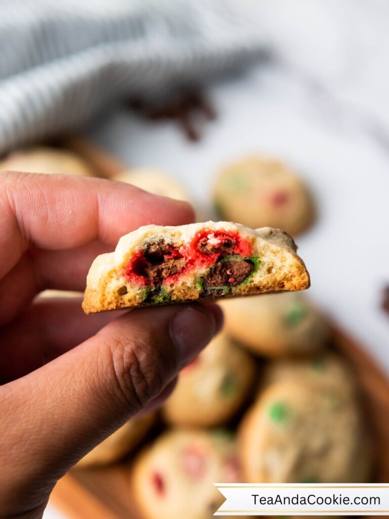 Close Up of M&M Chocolate Chip Cookies