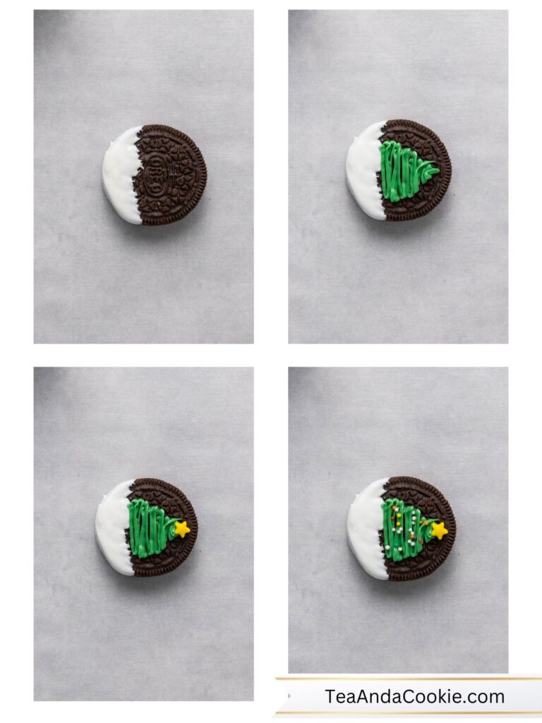 Christmas Tree Oreos Steps