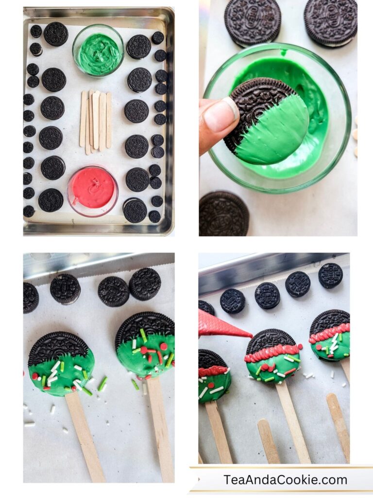 Steps to Make Mickey Christmas Oreos