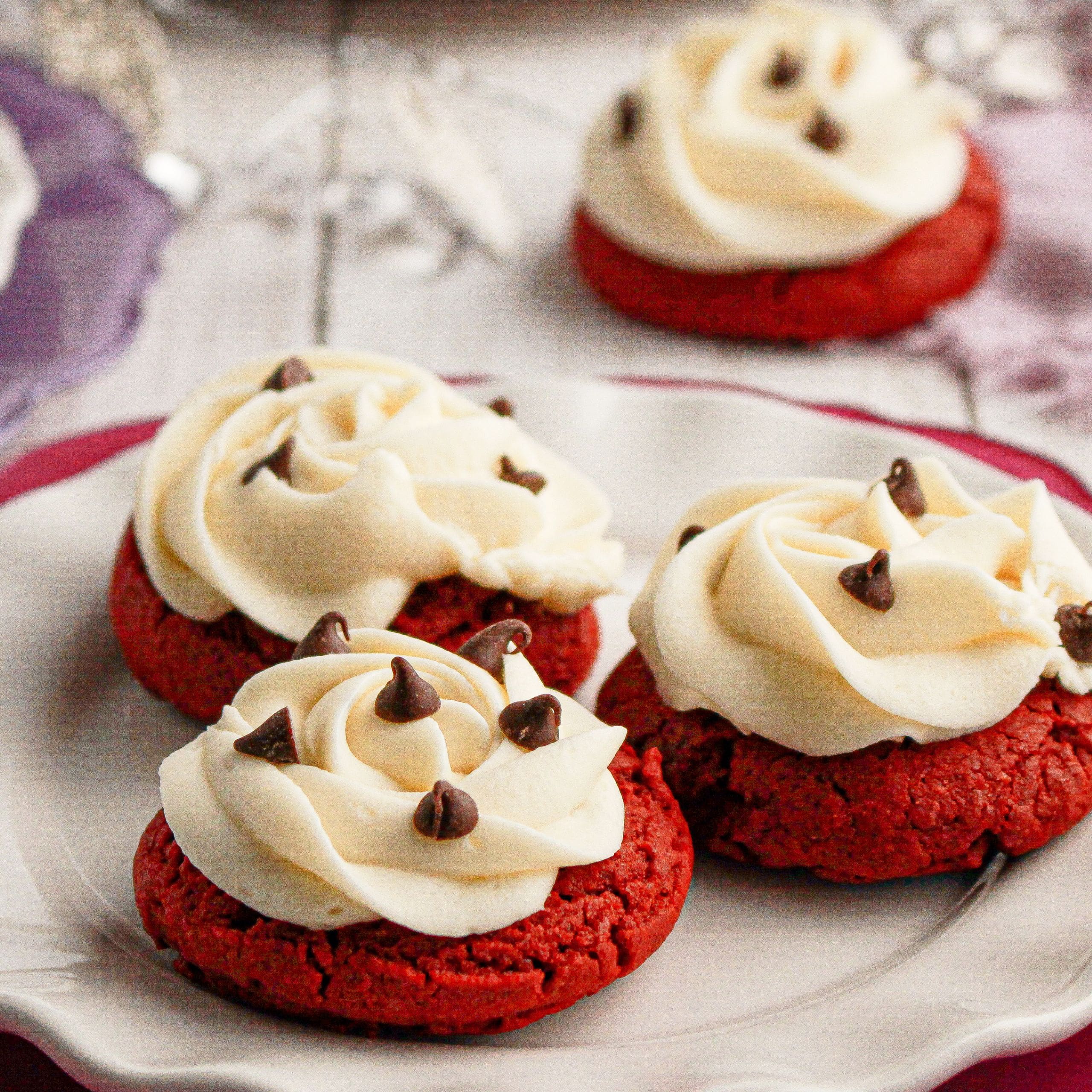 Red Velvet Cookies with Frosting