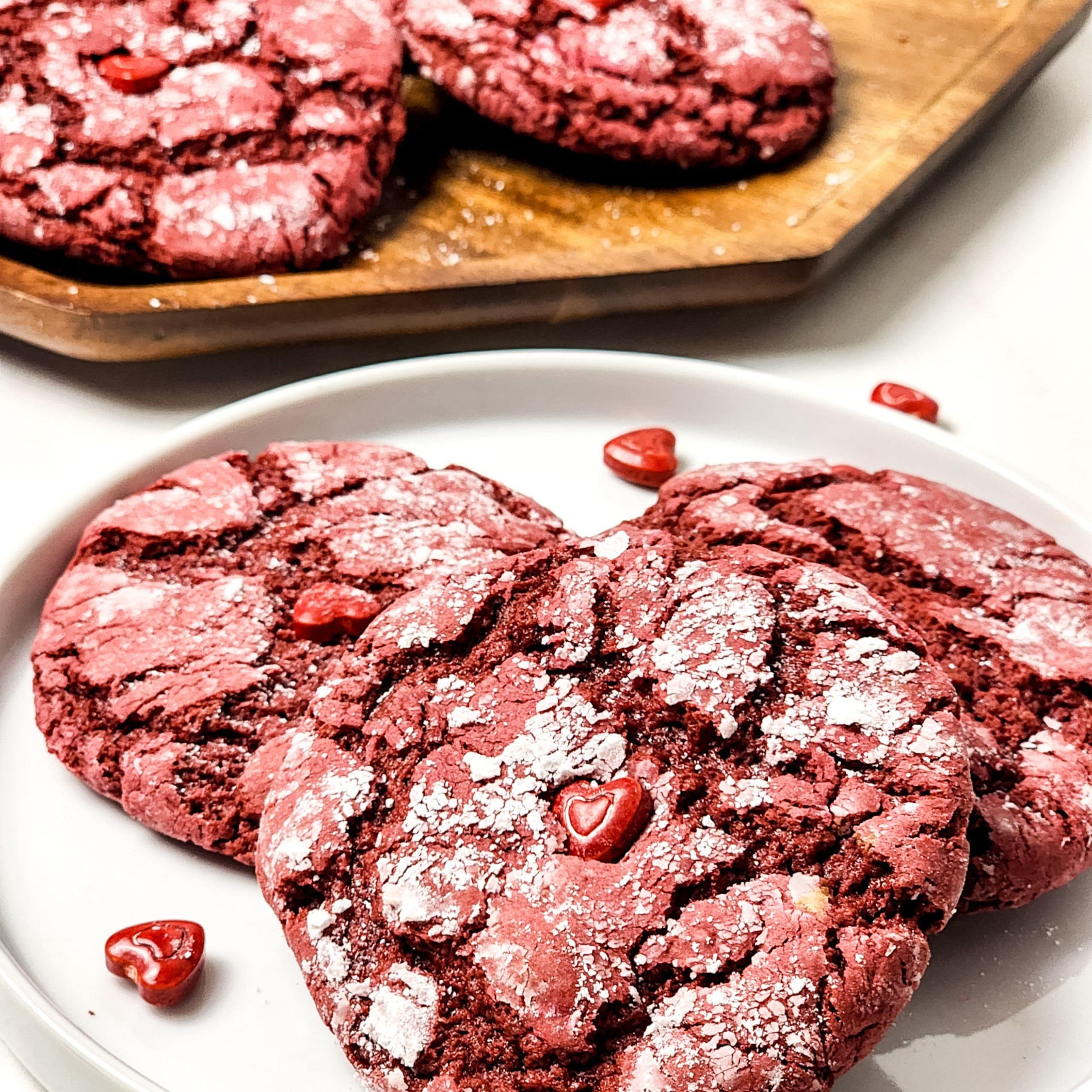 Red Velvet Valentine Crinkle Cookies