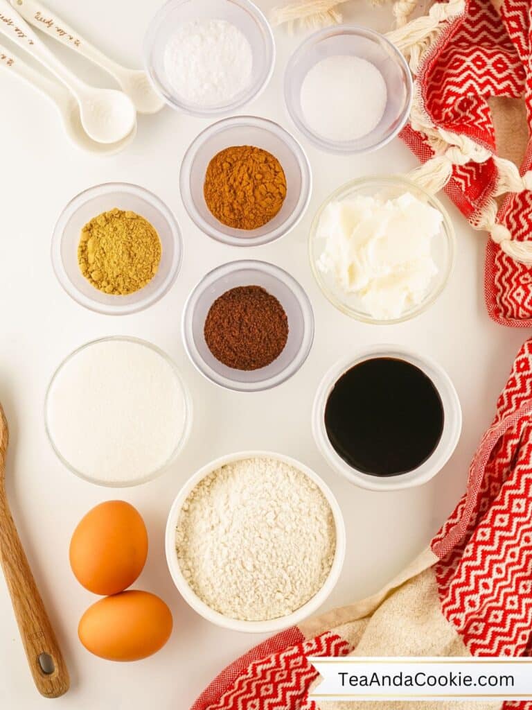 Ingredients for Refrigerator Gingersnap Cookies