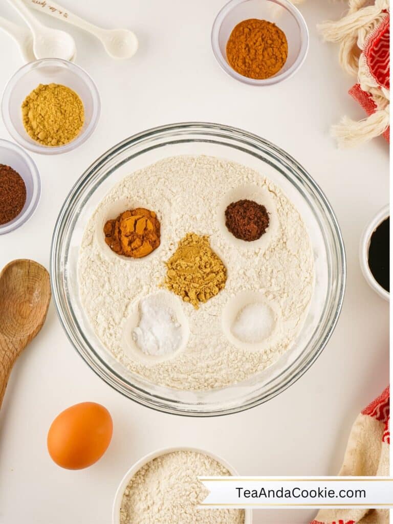 Dry Ingredients for Refrigerator Gingersnap Cookies