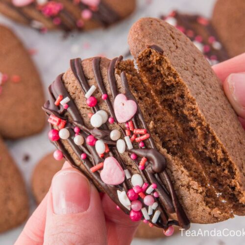 Chocolate Sugar Cookie Hearts