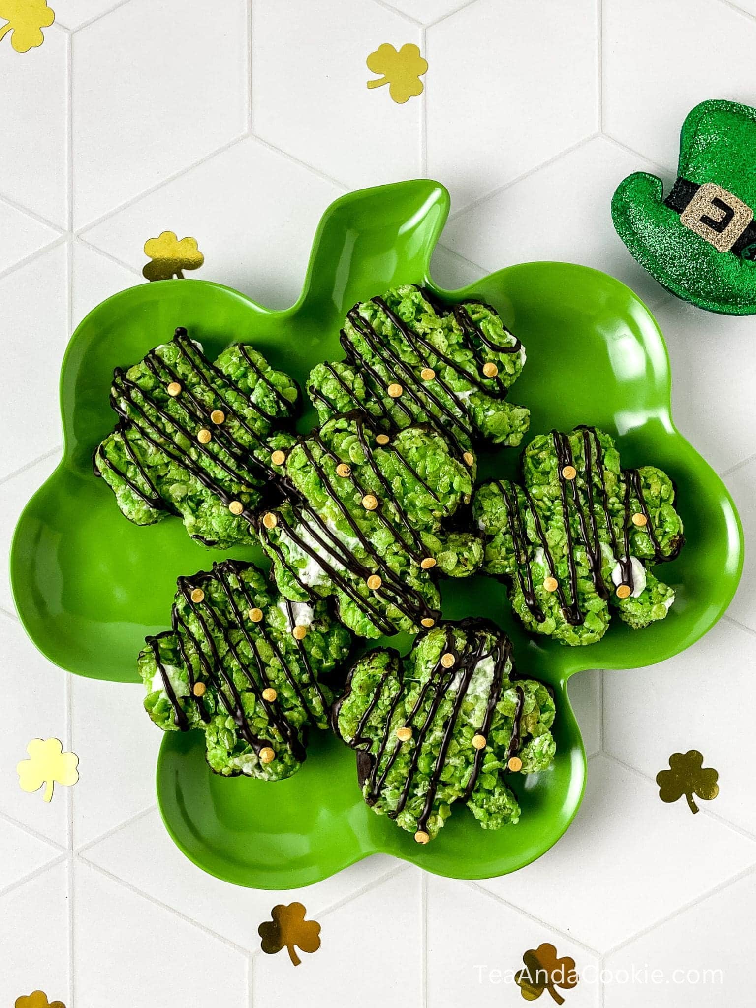 Irish Cream Rice Krispies Treats: Cute St Patricks Shamrock