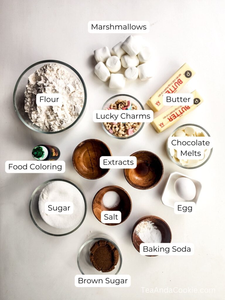 Ingredients for Making Lucky Charm Marshmallow Cookies